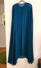 JJ’s House Peacock Teal Sheer Chiffon Long Cape Wrap One Size NWOT picture