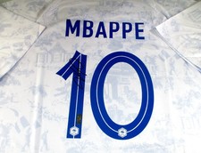 Kylian Mbappe / Autographed Team France 2022 White Away Soccer Jersey / Panini picture