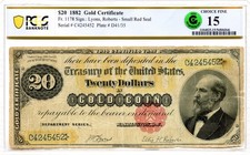 1882 $20 Gold Certificate Fr#1178 PCGS F-15 GCC Green picture