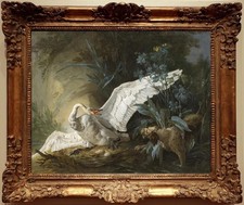 Handmade Oil painting Animal swan dogs on canvas 20
