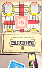 Early 1959 VTG  Parcheesi Board Game.   Solid and Complete  Wow picture