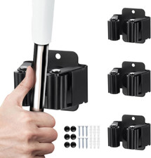 3Pcs Broom Holder Gripper Mop Racks Clip Hanger Wall Mount Self Adhesive Hook picture