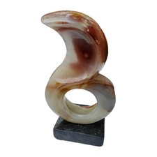 Vintage Onyx Sculpture La Flama Style Abstract Flame 10