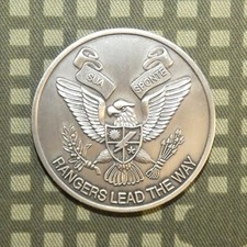 Original 1990s US Army 2nd Ranger Battalion 2/75 Silver Challenge Coin picture