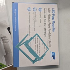 MagniPros LED Stand Page Magnifier 3x Hands-Free Foldable Anti-Glare Blue picture