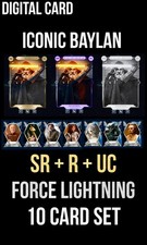 ICONIC BAYLAN SKOLL SR+R+UC+FORCE LIGHTNING 10 CARD SET TOPPS STAR WARS TRADER picture