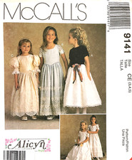 1990's McCall's Alicyn Children's Dress Pattern 9141 Size 3-5 UNCUT picture