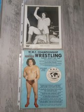 RARE (2) Lot WRESTLING ( ANDRE THE GIANT ) PROMO & PROGRAM/ SEE PHOTOS picture