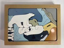 Rare MACLAREN solid wood ARCTIC PUZZLE by DAVID NETTO in box w/ Polar bears seal picture