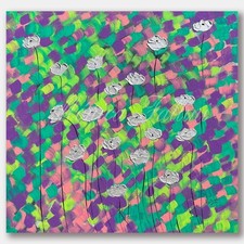 Silver Poppies ORIGINAL painting on canvas 22 x 22 inch by Monica Fallini picture