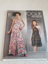 VOGUE PATTERN V1807 Halter Neck JUMPSUIT  MISSES Petite sz XSM, M uncut, Easy picture