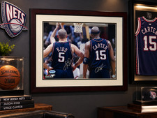 Vince Carter Jason Kidd New Jersey Nets Signed 16x20 Steiner Framed 22x26 NBA picture