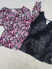 Chico's Women's 2 Top Bundle Size 2 or Large Retro Boho Hippie picture