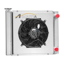2 Row Aluminum 19 H x 22 W Radiator Shroud for Double Pass Chevy SBC 350 picture