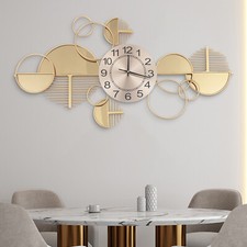 Large Luxury Gold Wall Clock Nordic Style Metal Clocks Home Living Room Decor picture