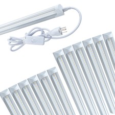 4FT 12 Pack LED Shop Light T8 Linkable Ceiling Fixture 24W Daylight 6000K Clear picture