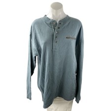 Harley Davidson Women's Blue Long Sleeve Crew Neck Henley T Shirt Tee Top Size L picture
