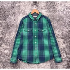 Outerknown Blanket Shirt Medium Mens Blue & Green Check Plaid picture