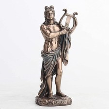 Greek God Apollo Playing Lyre Cold Cast Bronze Home Decorative Collectible picture
