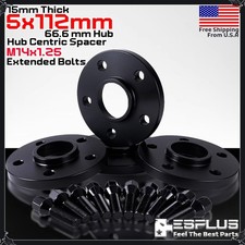 4 Pcs 15 mm BMW 5x112mm 66.6mm Hub Centric Spacer Fit 1-8/I/M/X-Series etc. picture