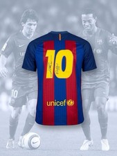 Lionel Messi Ronaldinho Signed Dual FC Barcelona 16/17 Jersey with ICONS COA picture