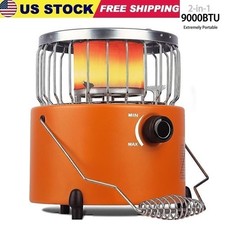 9000 BTU 2 in 1 Portable Propane Heater Stove 360° Radiant Anti-Tip Camping picture