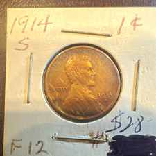 1914-S San Francisco Lincoln Wheat Small Cent 1C Brown in 2x2 Holder picture