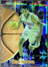 Allen Iverson 1997-98 Bowman's Best Preview Atomic Refractor #BBP1 76ers READ picture