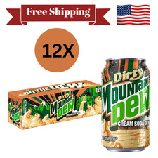 Mountain Dew Dirty Dew Cream Soda, Zero Sugar, 12 fl oz cans, 12 pack picture