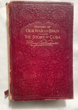 1898 “History of Our War With Spain Including The Story of Cuba” Leather Maps picture