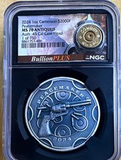 2024 Cameroon 2000 Francs CFA Peacemaker 1 oz .999 Silver MS70 Antiqued 1/750 picture