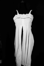 Rare French Antique Edwardian-Victorian Cotton Slip Size Medium picture
