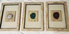 Uttermost 14499 Rustic Framed Wood Wall Art Set of 3 Incased glass picture