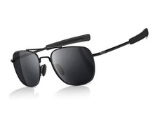 Men's Military Style Polarized Pilot Square Sunglasses Bayonet Temples picture