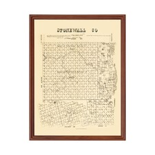 Old Map of Stonewall County, TX 1880 - Vintage Texas Art picture