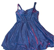 B. Smart Sparkly Dress Dark Blue/Reddish Purple Mini Dress Size Juniors 11 picture