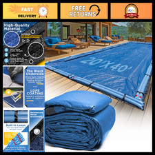 Heavy Duty 20x40 ft Rectangle Inground Pool Cover - Premium Royal Blue Protectio picture