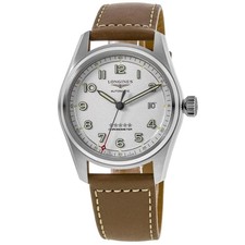 New Longines Spirit Automatic Silver Dial Leather Men's Watch L3.810.4.73.2 picture