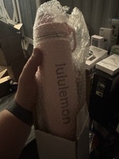lululemon Pink 22 fl oz BPA-Free Plastic Water Bottle, Screw Cap picture