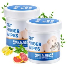 120pcs Dog Teeth Cleaning Wipes Pet Dental Finger Wipe for Dogs Cats Toothbrush picture
