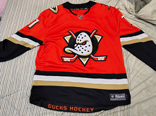 Fanatics Anaheim Ducks Trevor Zegras #11 NHL Hockey Jersey Orange Size L picture