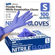 Medical Nitrile Exam Gloves, Blue Iris, Powder-Free Food-Safe Disposable Glove picture