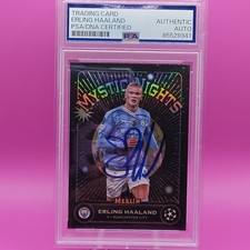 2023-24 Topps Merlin UCC Erling Haaland #MN14 Mystic Nights PSA AUTHENTIC AUTO picture