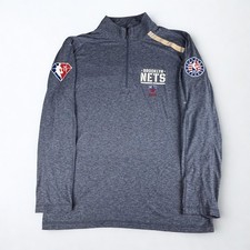 Fanatics Brooklyn Nets 1/4 Zip Pullover Mens L Gray NBA Long Sleeve Athletic Top picture