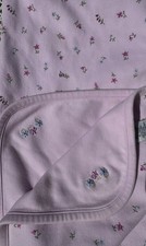 Gymboree Rare Vintage Indigo Baby Blanket 100% Cotton Swaddle Reversible picture