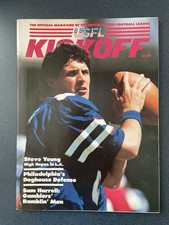 1984 USFL Kickoff magazine - Steve Young on cover - Memphis at Oakland picture