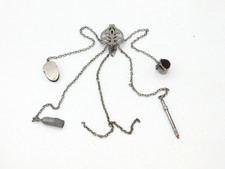 Victorian Cut Steel Large Sewing Chatelaine with Multiple Tools Antique c1860 picture