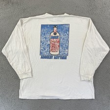 Vintage Absolut Vodka Shirt Mens XL White Westchester 90s Long Sleeve Logo USA picture