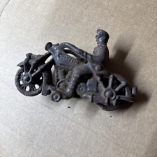 Antique 1930's Champion Cast Iron Police Motorcycle Toy w/Original Tires HUBLEY picture