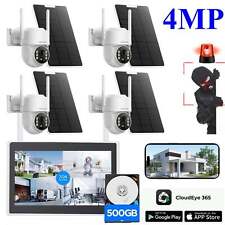4MP Wireless Home Security Camera System 10CH Solar Wifi 10'' Monitor NVR+500GB picture